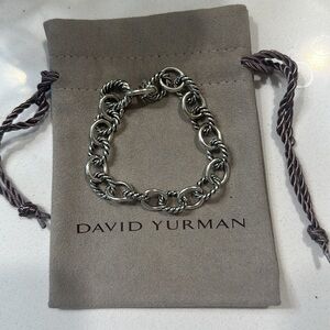 David Yurman Oval Link Chain Bracelet Sterling Silver, 10mm, size 7.5 in